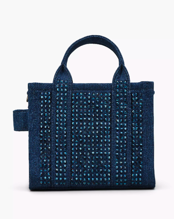 MARC JACOBS THE CRYSTAL DENIM CROSSBODY TOTE BAG