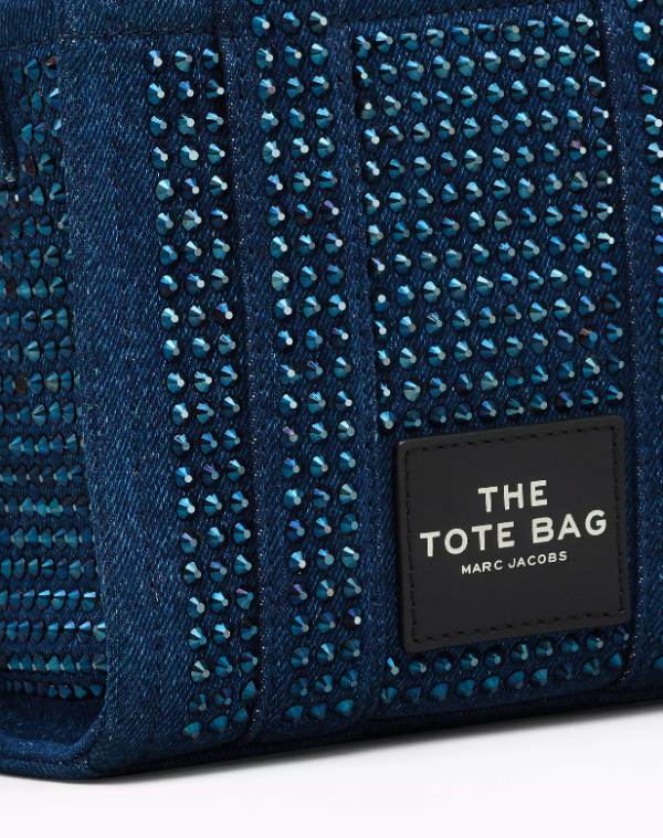 MARC JACOBS THE CRYSTAL DENIM CROSSBODY TOTE BAG