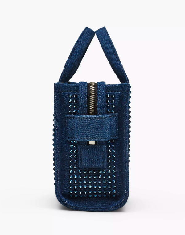 MARC JACOBS THE CRYSTAL DENIM CROSSBODY TOTE BAG